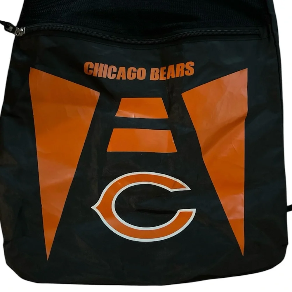 NFL Chicago Bears Dark Navy Blue/Orange Front Zipper Cinched Backsack Unisex